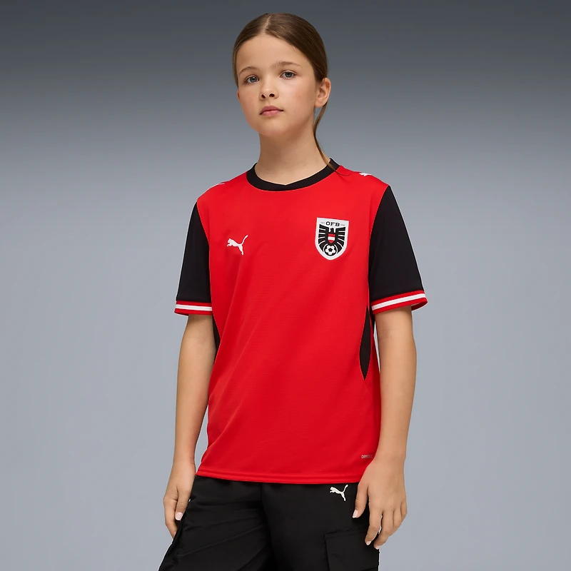 Maillot domicile réplique Puma rouge de l'équipe nationale autrichienne pour jeunes (2026)