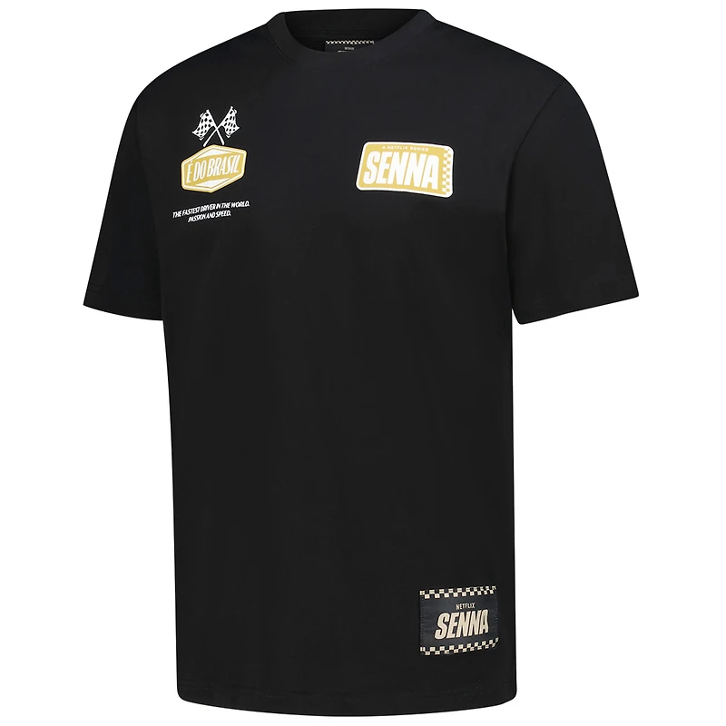 T-shirt unisexe noir à motif Ayrton Senna F1