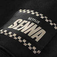 Sweat à capuche unisexe surdimensionné Ayrton Senna noir F1 avec imprimé pilote