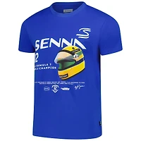 Unisex Ayrton Senna Blue F1 Twelve Graphic T-Shirt