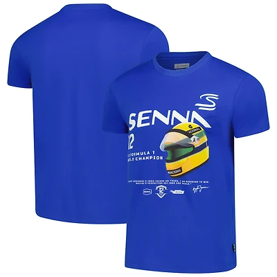 Unisex Ayrton Senna Blue F1 Twelve Graphic T-Shirt