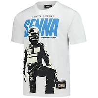 Unisex Ayrton Senna White F1 Driver Graphic Oversized T-Shirt