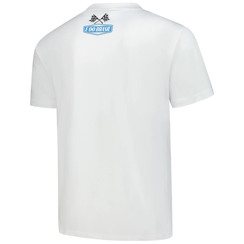 Unisex Ayrton Senna White F1 Driver Graphic Oversized T-Shirt
