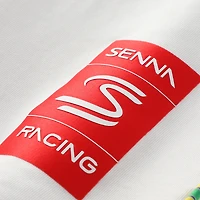 Unisex Ayrton Senna White F1 Graphic Oversized T-Shirt