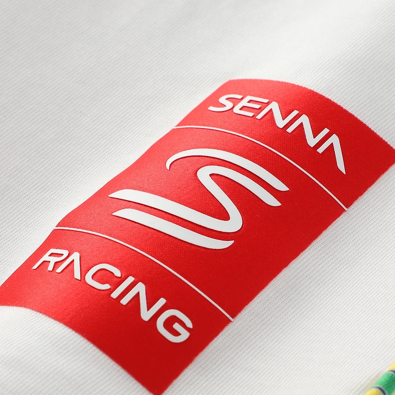 Unisex Ayrton Senna White F1 Senninha Speed Up Oversized T-Shirt