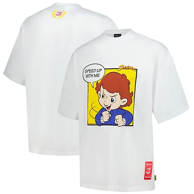 Unisex Ayrton Senna White F1 Senninha Speed Up Oversized T-Shirt