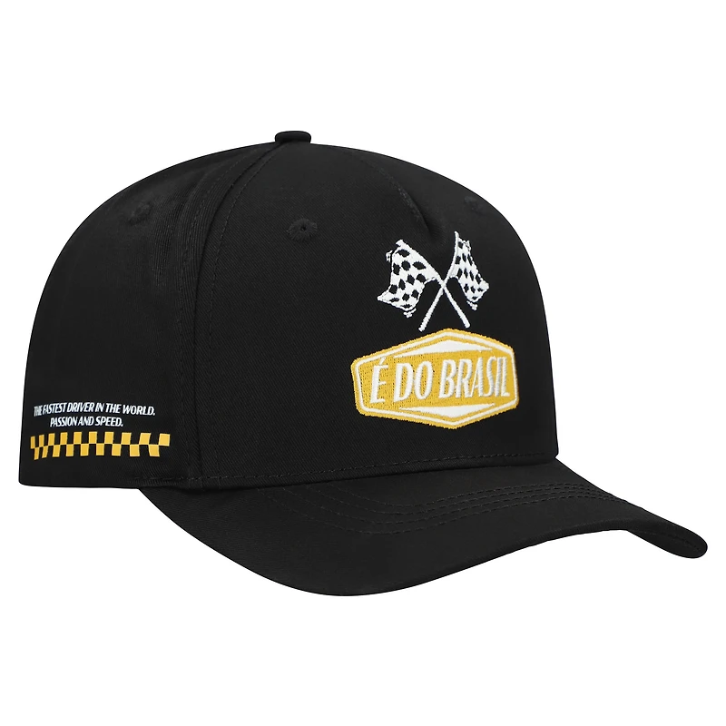 Unisex Black Ayrton Senna F1 E Do Brasil Racing Adjustable Hat