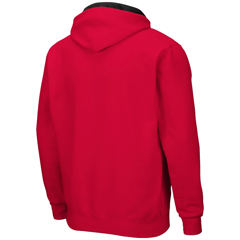 Men's Colosseum Cardinal Ball State Cardinals Arch & Logo 3.0 Full-Zip Hoodie