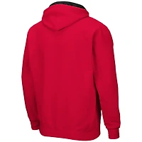 Men's Colosseum Cardinal Ball State Cardinals Arch & Logo 3.0 Full-Zip Hoodie
