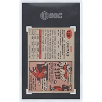 Carte de recrue authentifiée Johnny Unitas Baltimore Colts 1957 Topps n° 138 SGC 4