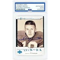 Carte authentifiée par PSA, signée par Johnny Unitas (Baltimore Colts), collection Upper Deck The Fiorentino 2001, numéro LA10.