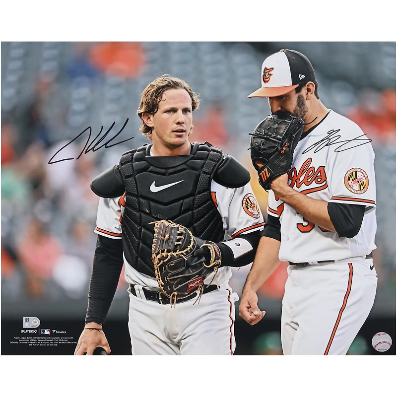 Photo horizontale 16" x 20" dédicacée par Adley Rutschman et Grayson Rodriguez des Orioles de Baltimore