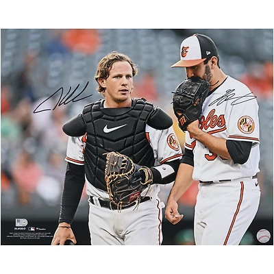 Photographie horizontale autographiée de 16" x 20" d'Adley Rutschman et Grayson Rodriguez des Orioles de Baltimore