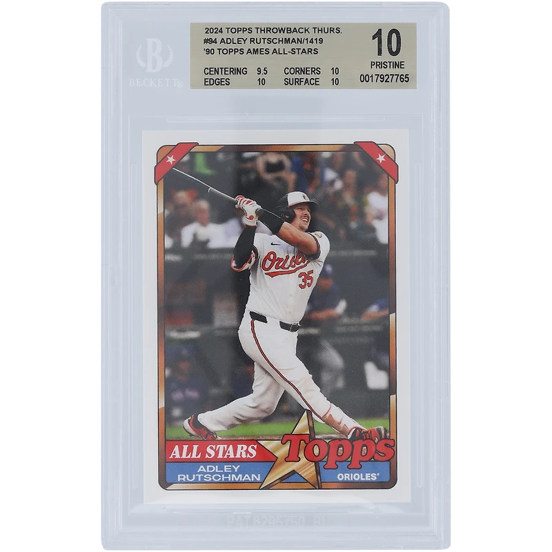 Adley Rutschman Baltimore Orioles 2024 Topps TBT 90 Topps Ames All-Stars #94 BGS Carte authentifiée 10 - Sous-grades 9.5,10,10,10
