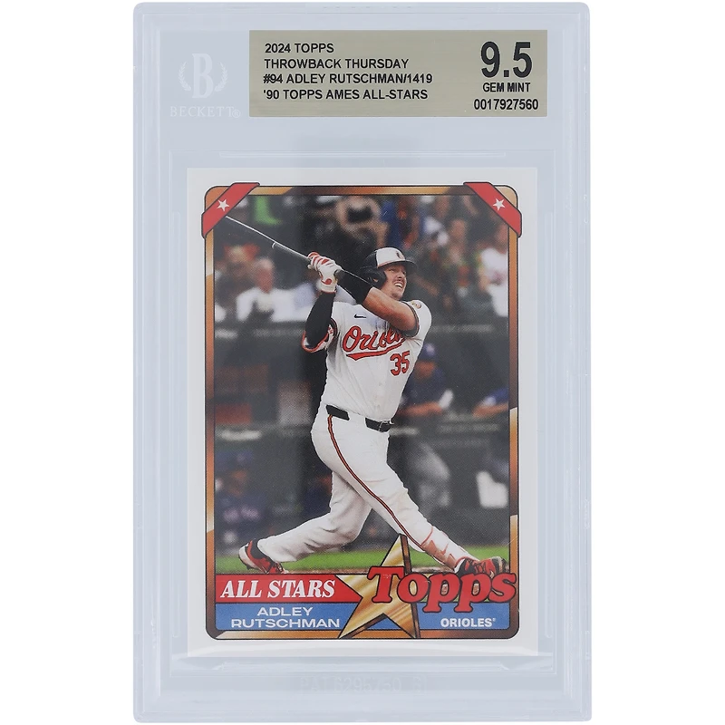Adley Rutschman Baltimore Orioles 2024 Topps TBT 90 Topps Ames All-Stars #94 BGS Carte authentifiée 9.5