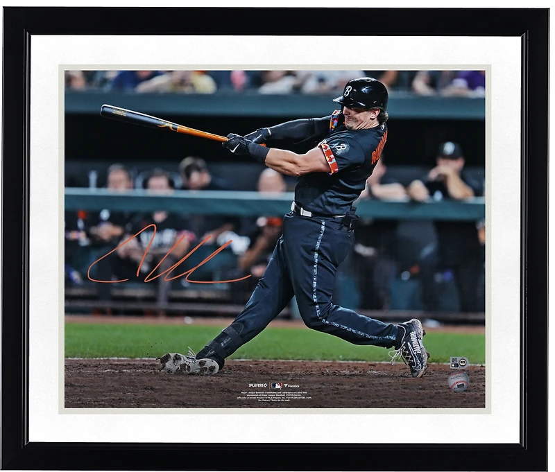 Photo de maillot City Connect d'Adley Rutschman, joueur des Orioles de Baltimore, autographiée (16" x 20").