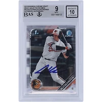 Adley Rutschman Baltimore Orioles autographié 2019 Bowman Chrome Draft #BDC-1 Beckett Fanatics Witnessed Authenticated 9/10 Card