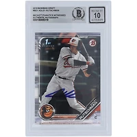 Adley Rutschman Baltimore Orioles Autographié 2019 Topps Bowman 1er Bowman #BD-1 Beckett Fanatics Témoin Authentifié 10 Carte