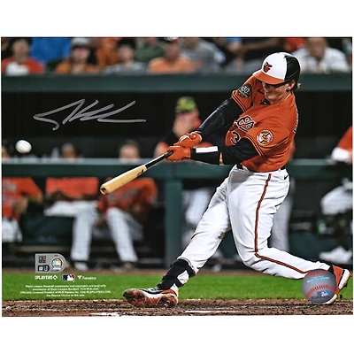 Adley Rutschman Baltimore Orioles autographié 8" x 10" Première photo à succès