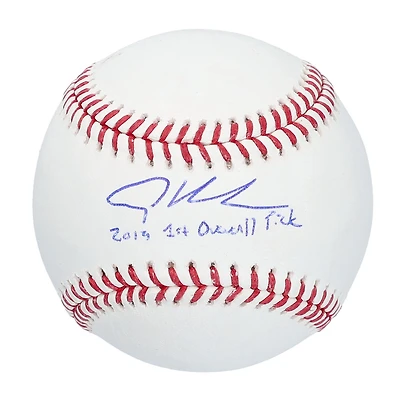 Ballon de baseball autographié par Adley Rutschman des Orioles de Baltimore avec l'inscription « 2019 1ST OVERALL PICK »