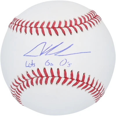 Ballon de baseball autographié par Adley Rutschman avec l'inscription « Let's Go O's » des Orioles de Baltimore