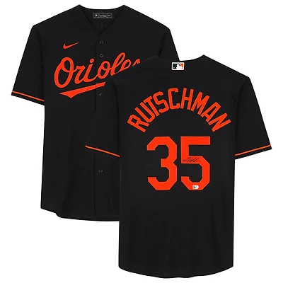 Maillot réplique noir Nike autographié d'Adley Rutschman des Orioles de Baltimore