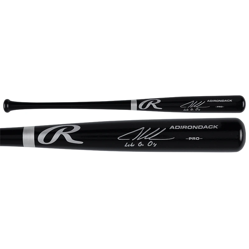 Batte de baseball Rawlings Pro noire autographiée par Adley Rutschman des Baltimore Orioles avec l'inscription « Let's Go O's »
