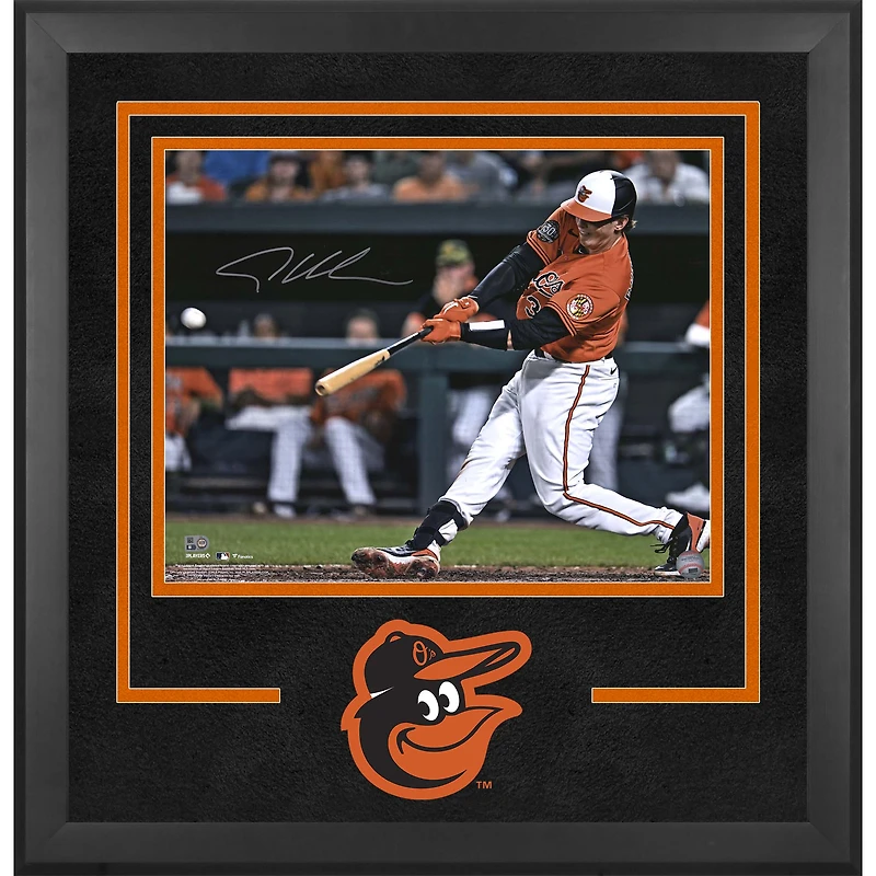 Photographie encadrée de luxe autographiée par Adley Rutschman des Orioles de Baltimore 16" x 20" Premier succès