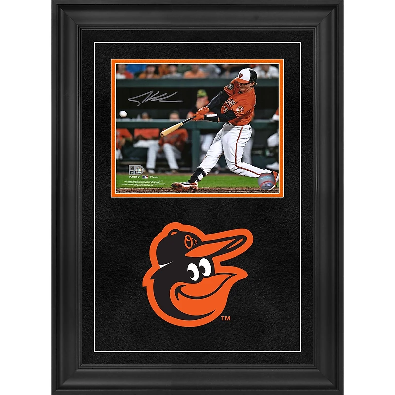 Photographie encadrée de luxe autographiée par Adley Rutschman des Orioles de Baltimore 8" x 10" Première photo à succès