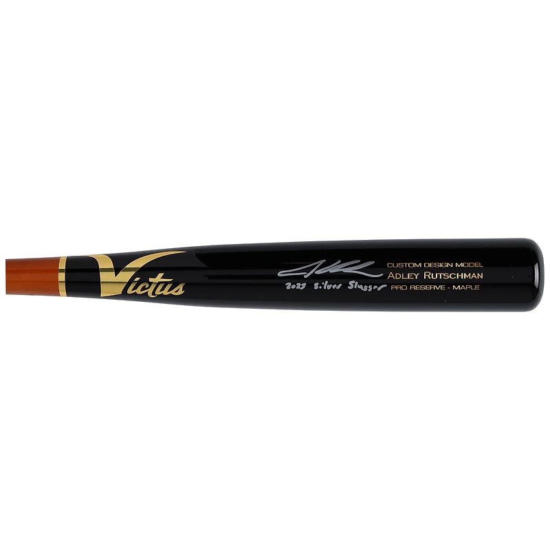 Bâton de jeu Victus autographié par Adley Rutschman des Orioles de Baltimore avec l'inscription « 2023 Silver Slugger »