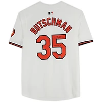 Adley Rutschman Baltimore Orioles Autographed White Nike Limited Jersey with "Lets Go O's" Inscription