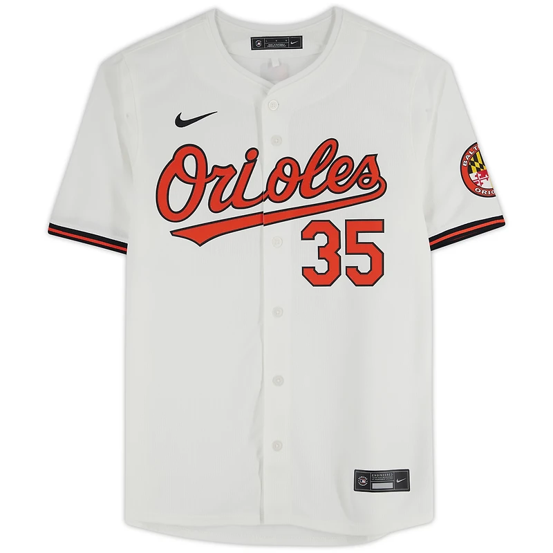 Adley Rutschman Baltimore Orioles Autographed White Nike Limited Jersey with "Lets Go O's" Inscription