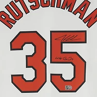 Adley Rutschman Baltimore Orioles Autographed White Nike Limited Jersey with "Lets Go O's" Inscription