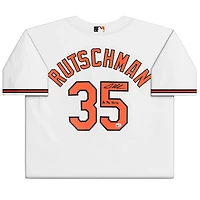 Maillot réplique blanc Nike autographié par Adley Rutschman des Orioles de Baltimore avec inscription « Be The Noise »