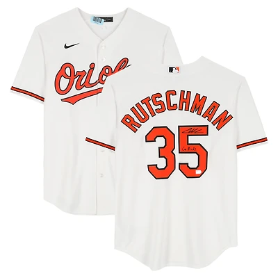 Adley Rutschman Baltimore Orioles Autographed White Nike Replica Jersey with "Go Birds" Inscription 