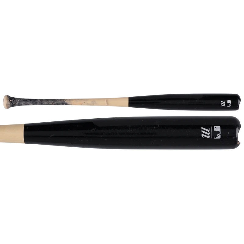 Adley Rutschman, batte cassée Marucci beige/noire des Orioles de Baltimore contre les Royals de Kansas City le 4 avril 2025