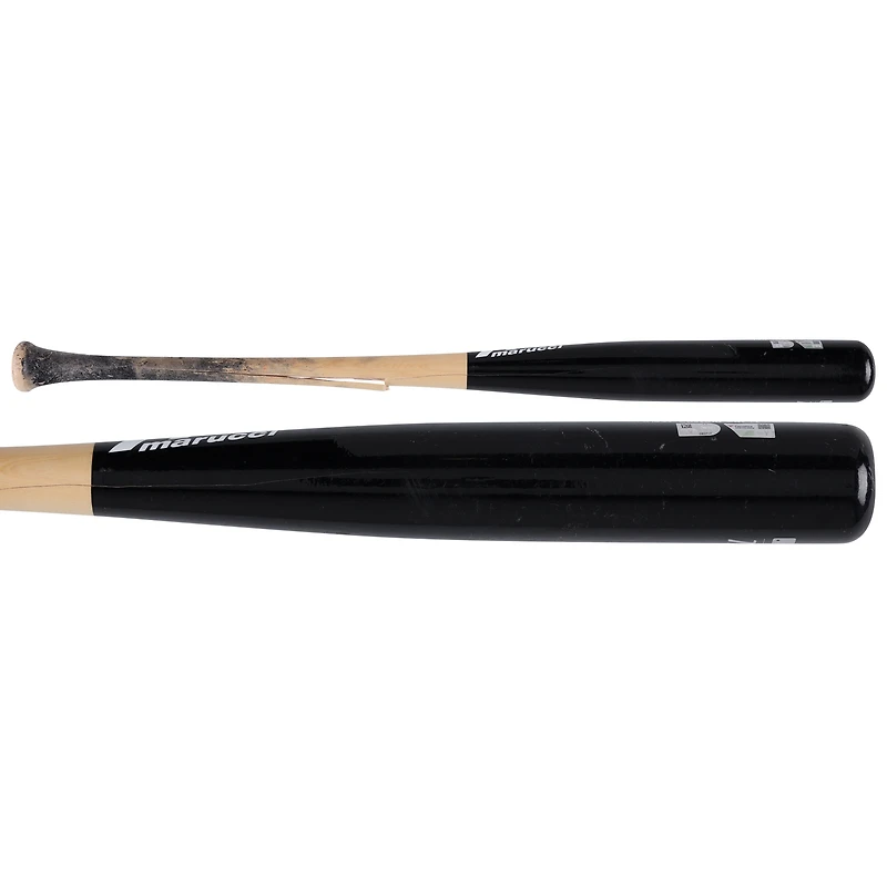 Adley Rutschman, batte cassée Marucci beige/noire des Orioles de Baltimore contre les Royals de Kansas City le 4 avril 2025
