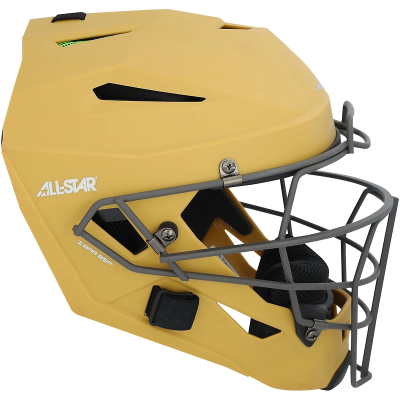 Masque de receveur beige Adley Rutschman, utilisé par les Orioles de Baltimore lors du match contre les Nationals de Washington, le 18 mai 2025