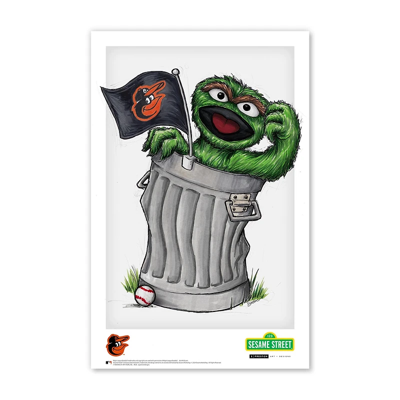 Baltimore Orioles 11" x 17" Sesame Street Print