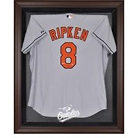 Vitrine de présentation avec logo encadré marron des Orioles de Baltimore