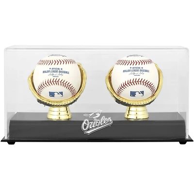 Vitrine de présentation avec double logo de baseball avec gant doré des Orioles de Baltimore