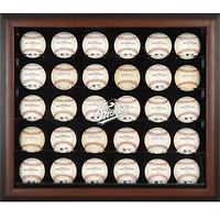 Vitrine de présentation encadrée marron avec logo des Orioles de Baltimore pour 30 boules