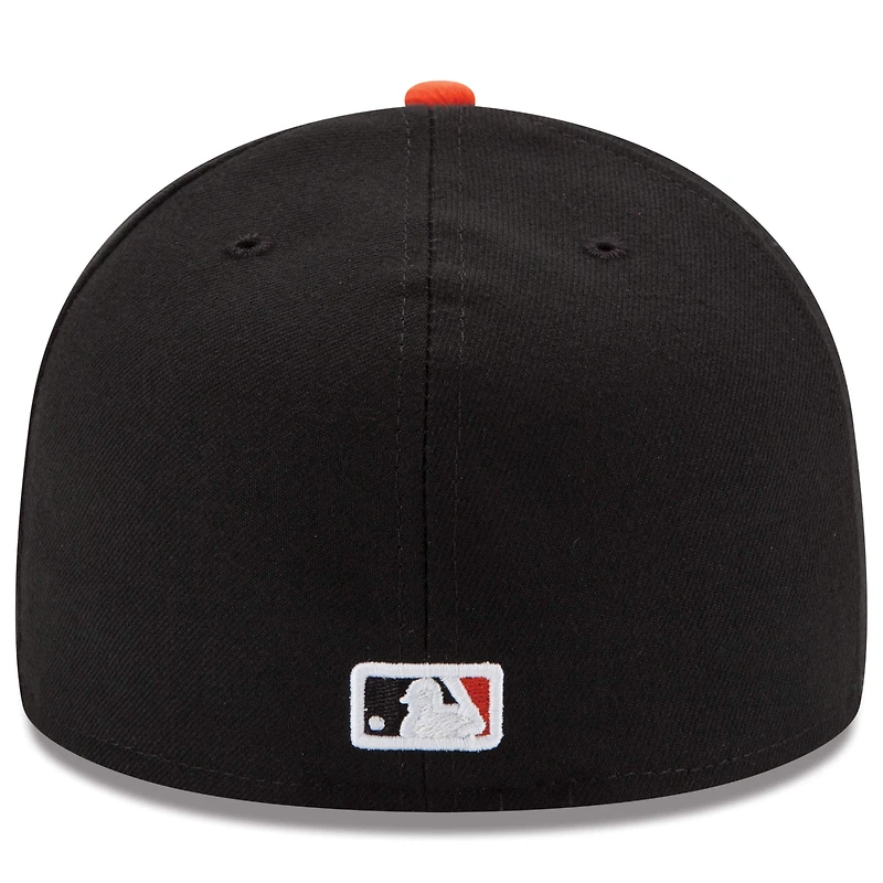 Baltimore Orioles New Era Road Authentic Collection On-Field Logo 59FIFTY - Bonnet ajusté Noir / Orange