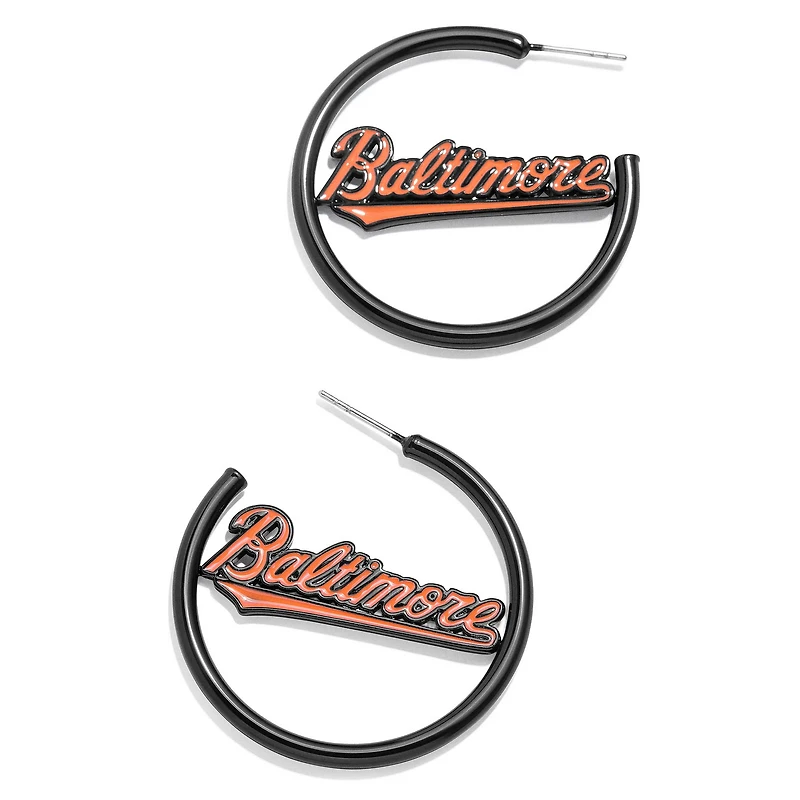 BaubleBar Baltimore Orioles - Boucles d'oreilles créoles en émail