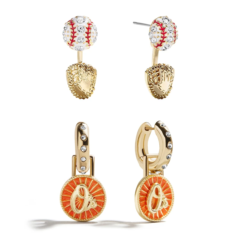 BaubleBar Baltimore Orioles Hoop Earring Set
