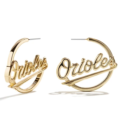 Boucles d'oreilles créoles BaubleBar Baltimore Orioles