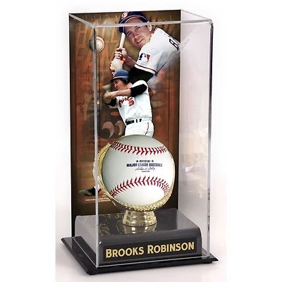 Vitrine d'exposition sublimée du Temple de la renommée des Orioles de Baltimore de Brooks Robinson avec image