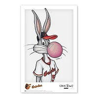 Affiche imprimée Looney Tunes de Bugs Bunny Baltimore Orioles 11" x 17"