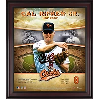 Profil de carrière du Temple de la renommée des Orioles de Baltimore, encadré 15" x 17" de Cal Ripken