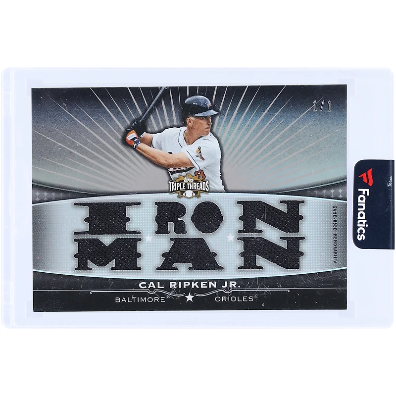 Cal Ripken Jr. Baltimore Orioles 2011 Topps Triple Threads Multi Game-Used Relics #TTFR-13 #1/1 Card